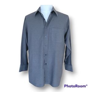 Geoffrey Beene Muted Dark Olive Green Button Down Shirt . Size 16 1/2"